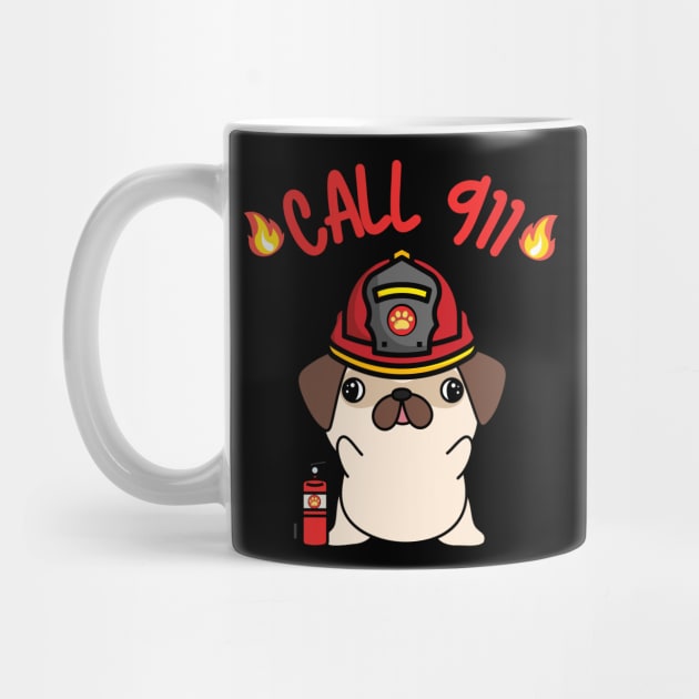 Firefighter Pug by Pet Station